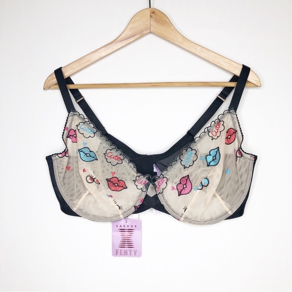 Savage X Fenty sheer cute lip embroidered bra - Picture 9 of 9